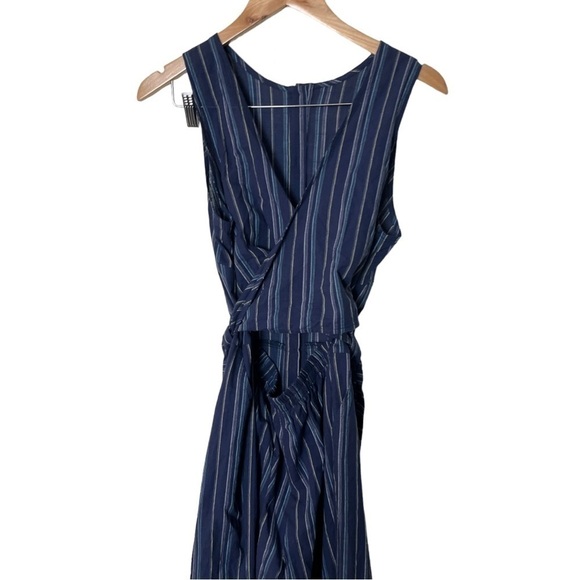 Everyday Ritual Tori Blue Tie Front Wide Leg Jumpsuit S - Picture 6 of 11